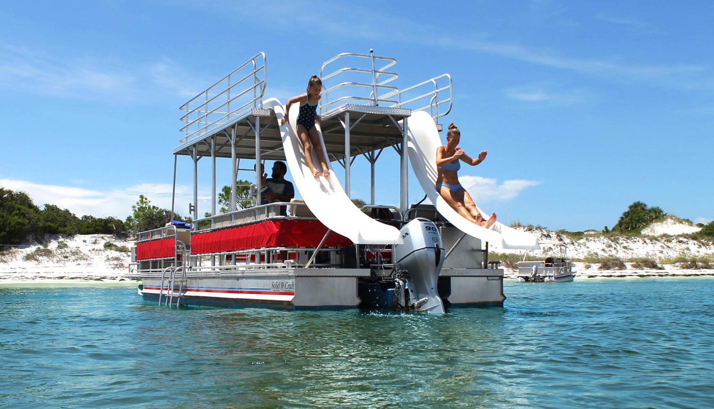 party boat with slide rentals near me